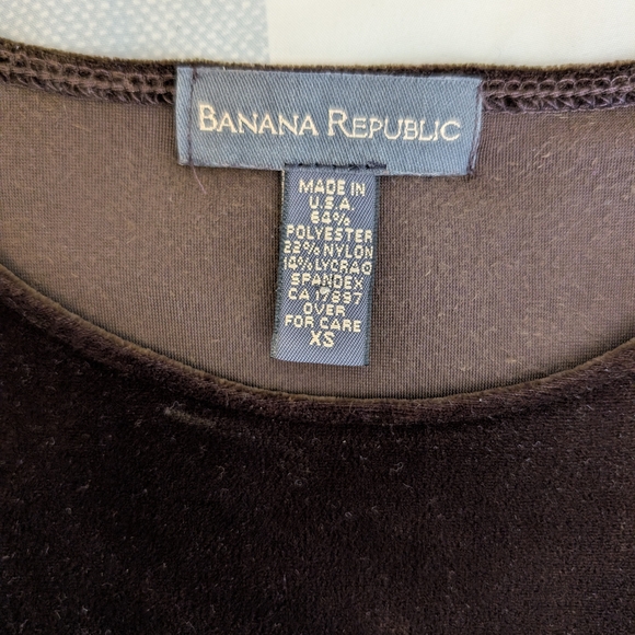 Vintage Y2K Banana Republic Womens XS Brown Velour Dress Classic Preppy Indie - Picture 5 of 5